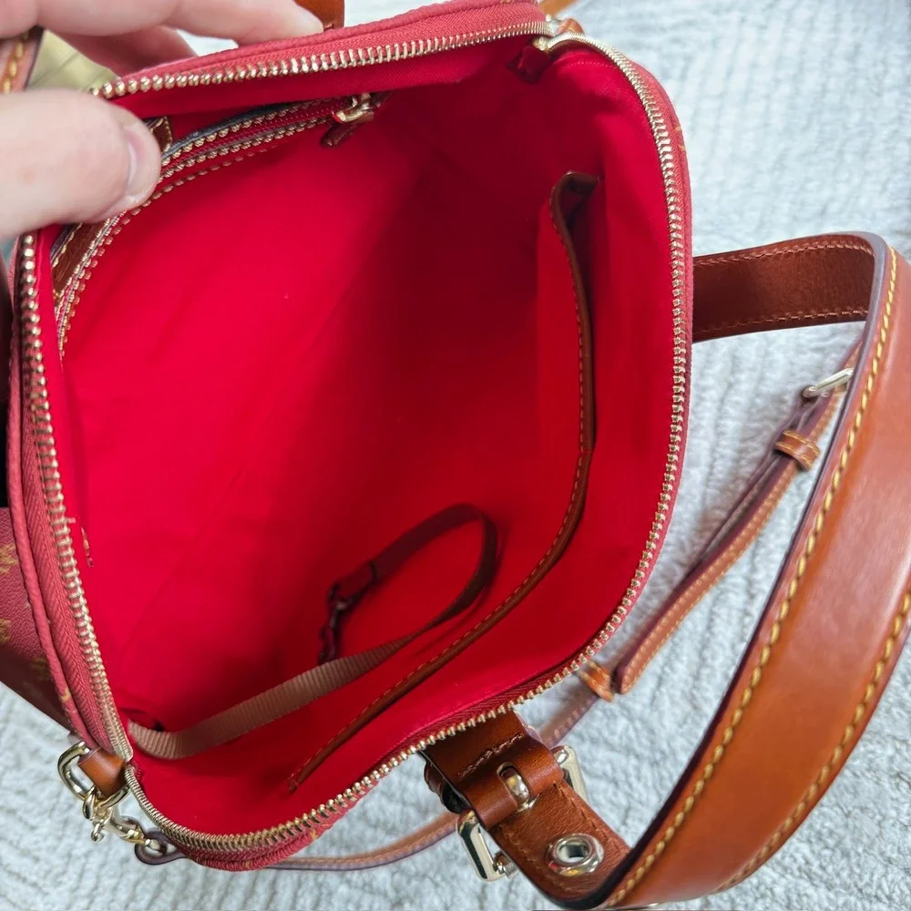 Dooney & Bourke Satchel Bag Women's Gretta Small Audrey Red Monogram Crossbody